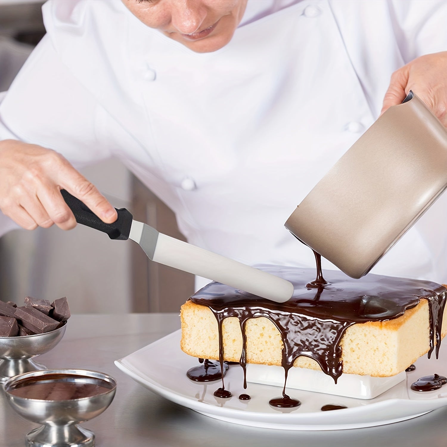 Set av tårtslickare i rostfritt stål 3-pack