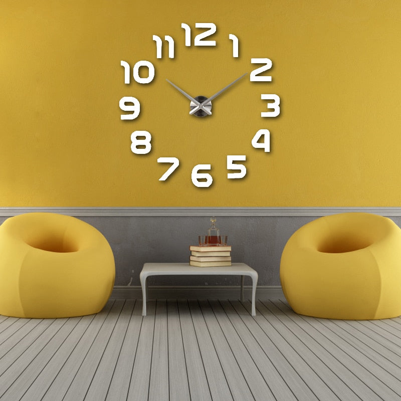 Stora Akryl 3D Väggklocka