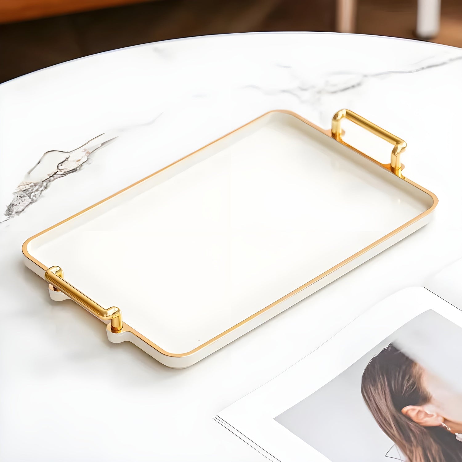 Elegant lyxförvaringsbricka för att organisera hemmet nödvändigheter