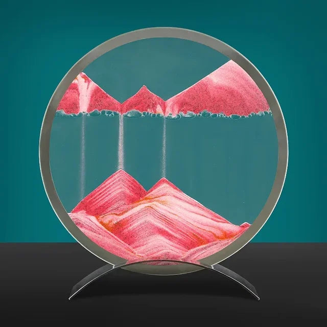 SandFlow - LED Sandkonst Bordslampa med Rörliga Sandpatroner för Avkoppling