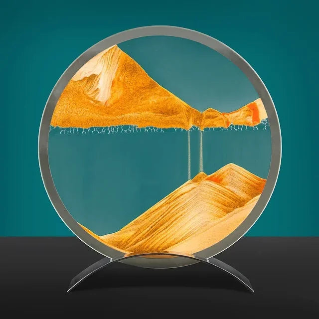 SandFlow - LED Sandkonst Bordslampa med Rörliga Sandpatroner för Avkoppling