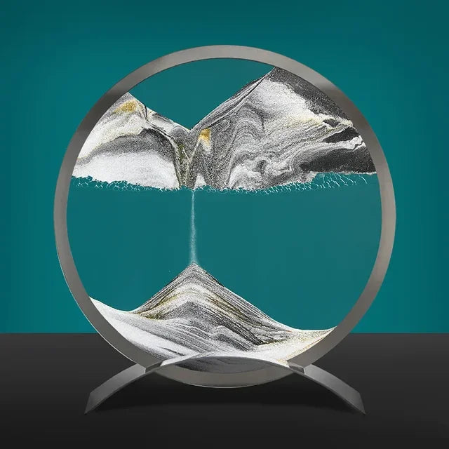 SandFlow - LED Sandkonst Bordslampa med Rörliga Sandpatroner för Avkoppling