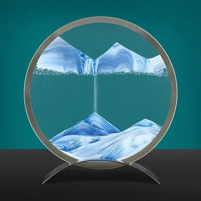 SandFlow - LED Sandkonst Bordslampa med Rörliga Sandpatroner för Avkoppling