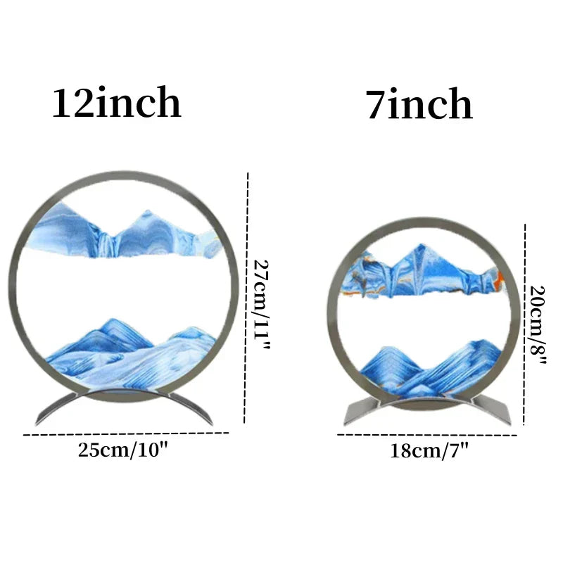 SandFlow - LED Sandkonst Bordslampa med Rörliga Sandpatroner för Avkoppling