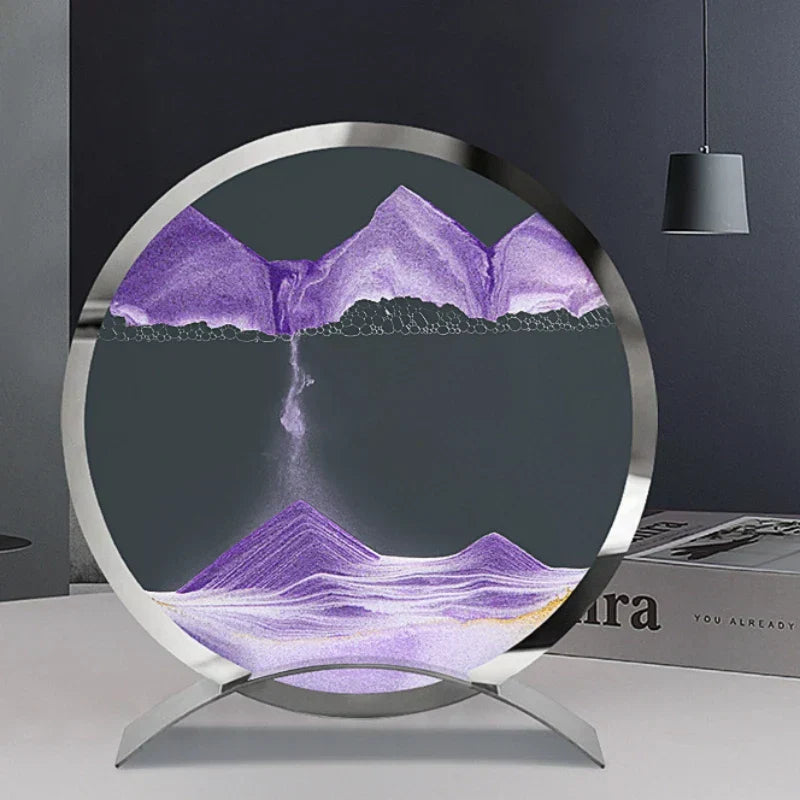 SandFlow - LED Sandkonst Bordslampa med Rörliga Sandpatroner för Avkoppling