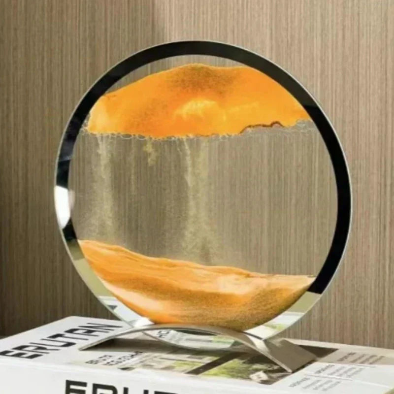 SandFlow - LED Sandkonst Bordslampa med Rörliga Sandpatroner för Avkoppling