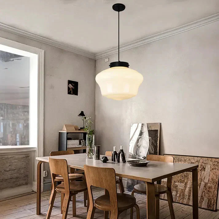 Lunara | Geometrisk mjölkglas pendellampa i vitt