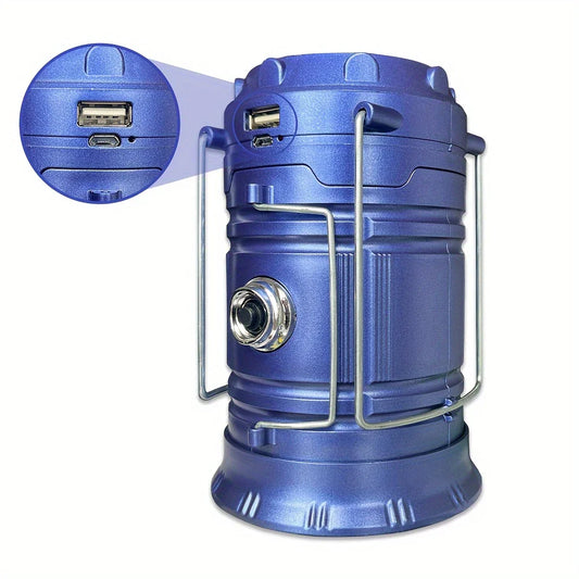 Solarlampa för camping med USB-laddning – Bärbar LED-lampa för utomhusaktiviteter och nödsituationer