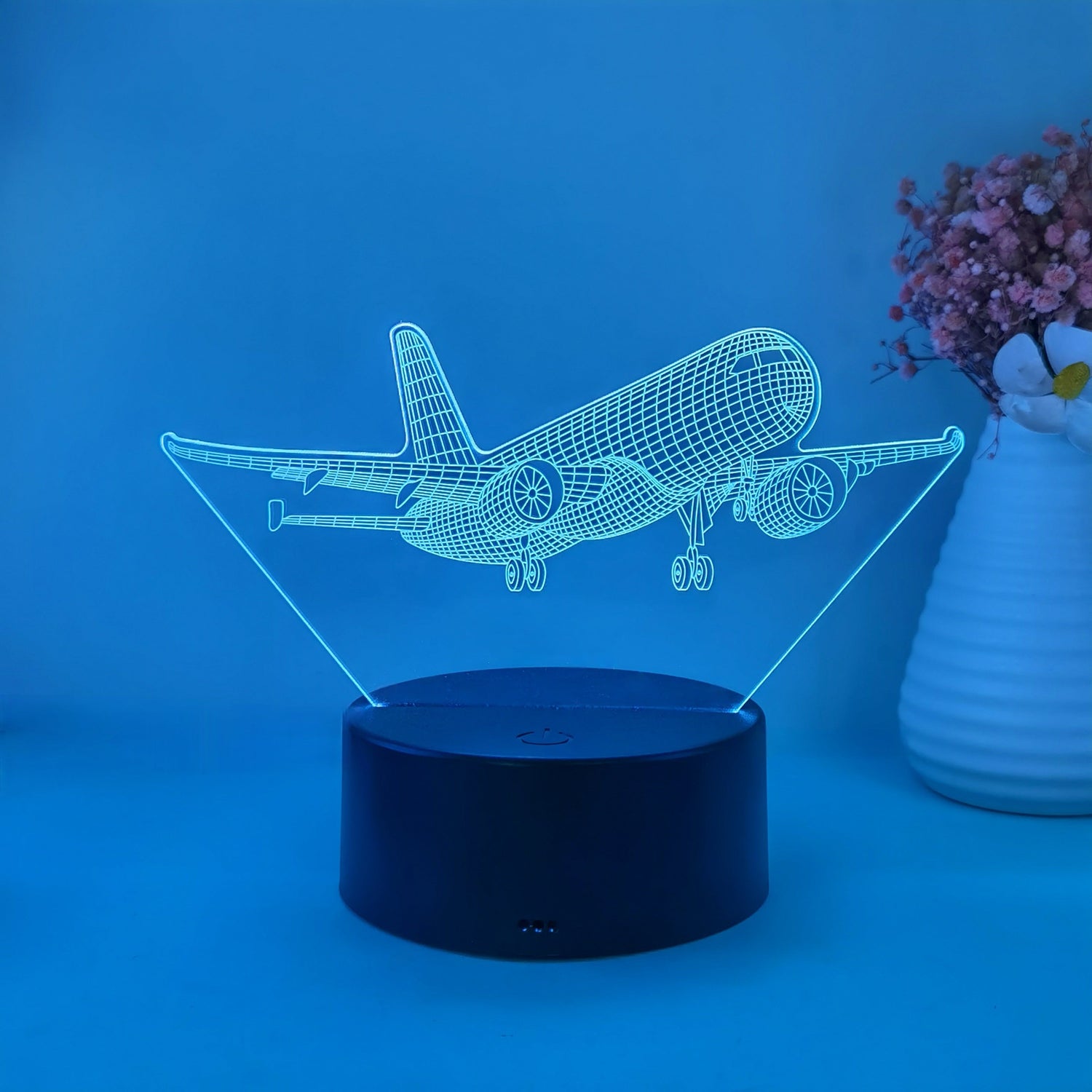 SkyGlow - 3D Flygplansakrylnattlampa med USB, LED Bordslampa