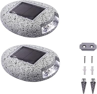 Solar LED Stenlampa för trädgård och stigar – Väderbeständig stigbelysning i naturstensdesign