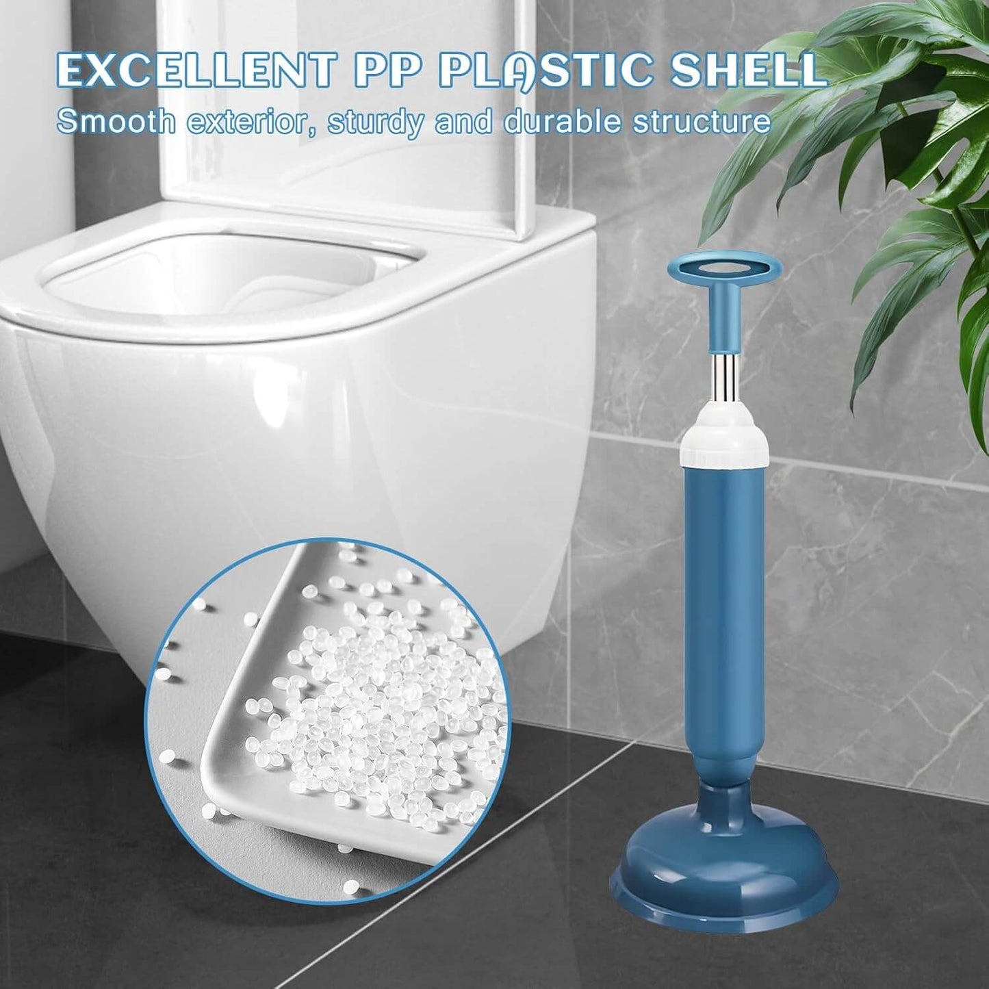 Royallure Högtrycks Silikon Toalett Plungers – Teleskopisk Pump, Anti-Tilltäppningsverktyg