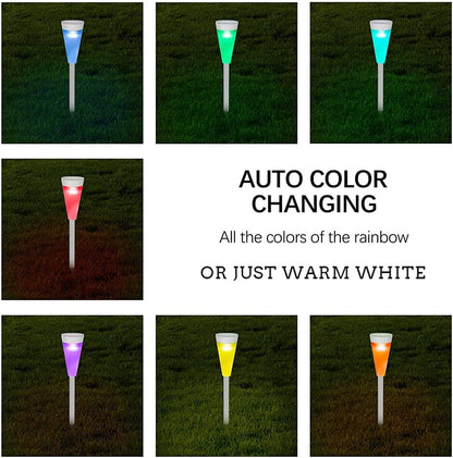Solär LED trädgårdslampa med färgskift - Dekorativ utomhusbelysning för blomrabatter och gångvägar