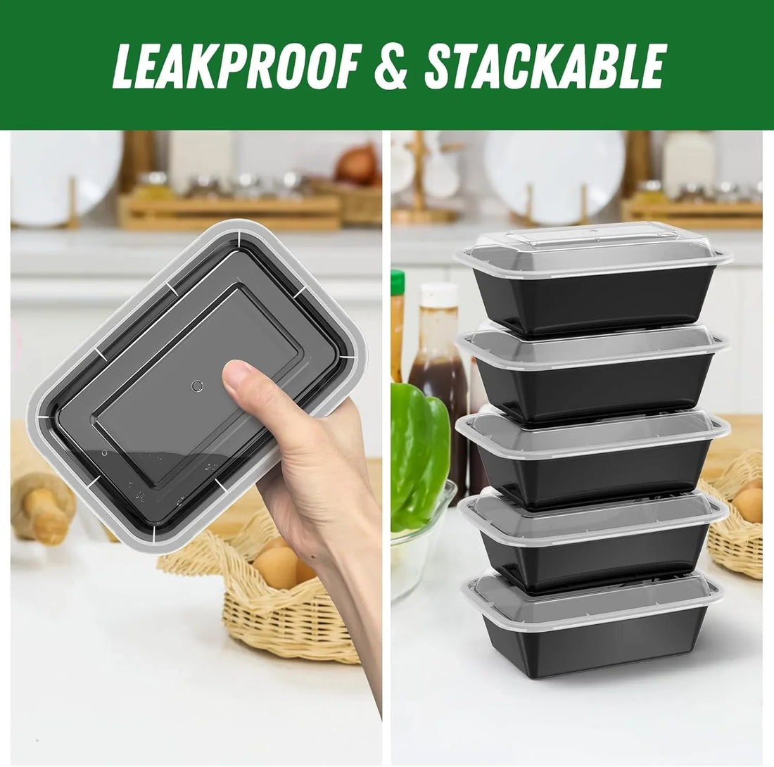 50-delat Meal-Prep-Behållarset med lock – Idealisk för måltidsförberedelse