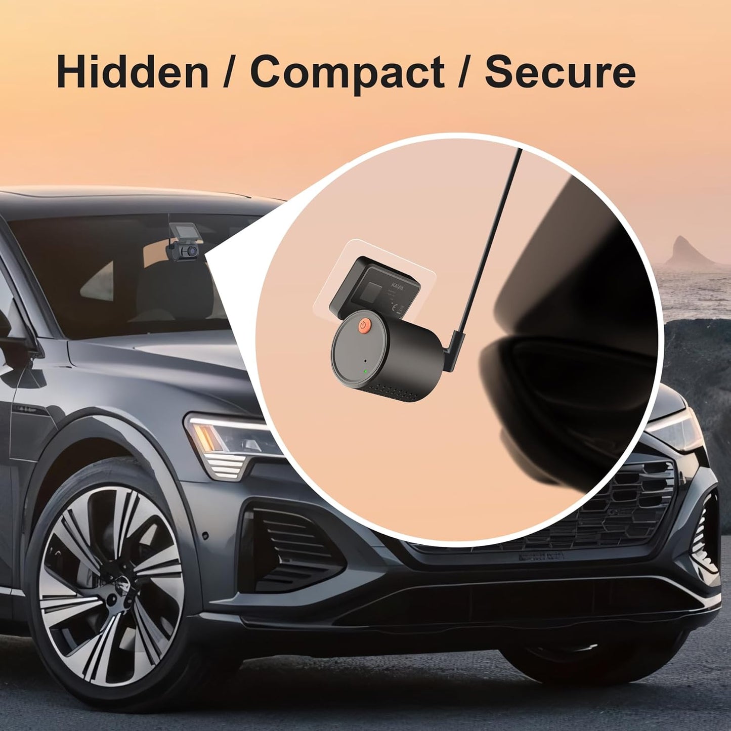 Royallure Mini Dash Cam med WiFi, röststyrning och 24H parkeringsvideoinspelare