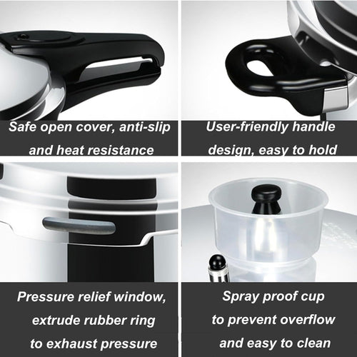 5L Exponeringssäker Tryckkokare – För Gaskokning &amp; Öppen Flamma – 22cm Förstärkt Design