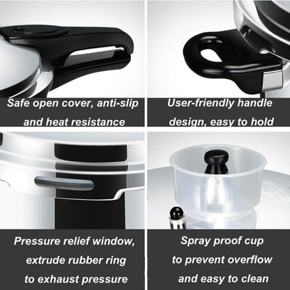 5L Exponeringssäker Tryckkokare – För Gaskokning &amp; Öppen Flamma – 22cm Förstärkt Design