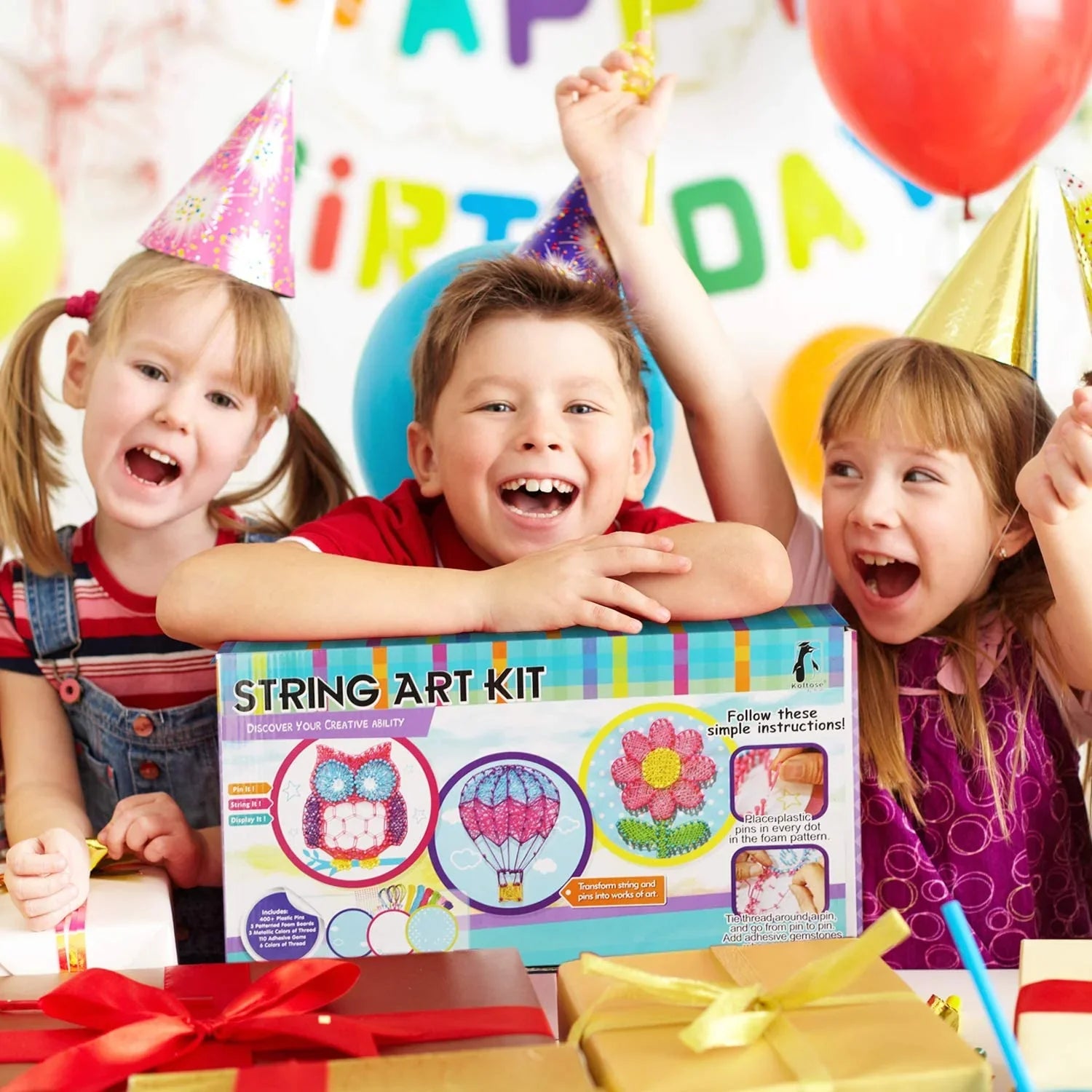 String Art Hantverkskit – Färgglada Skapelser med Tråd