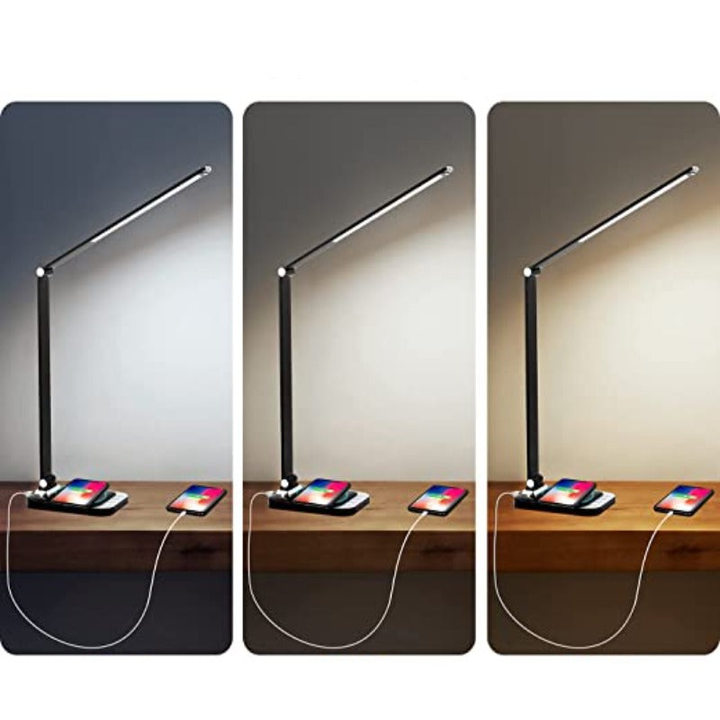LED Skrivbordslampa - Med USB-laddningsport och dimbar funktion - Perfekt för kontor och studier