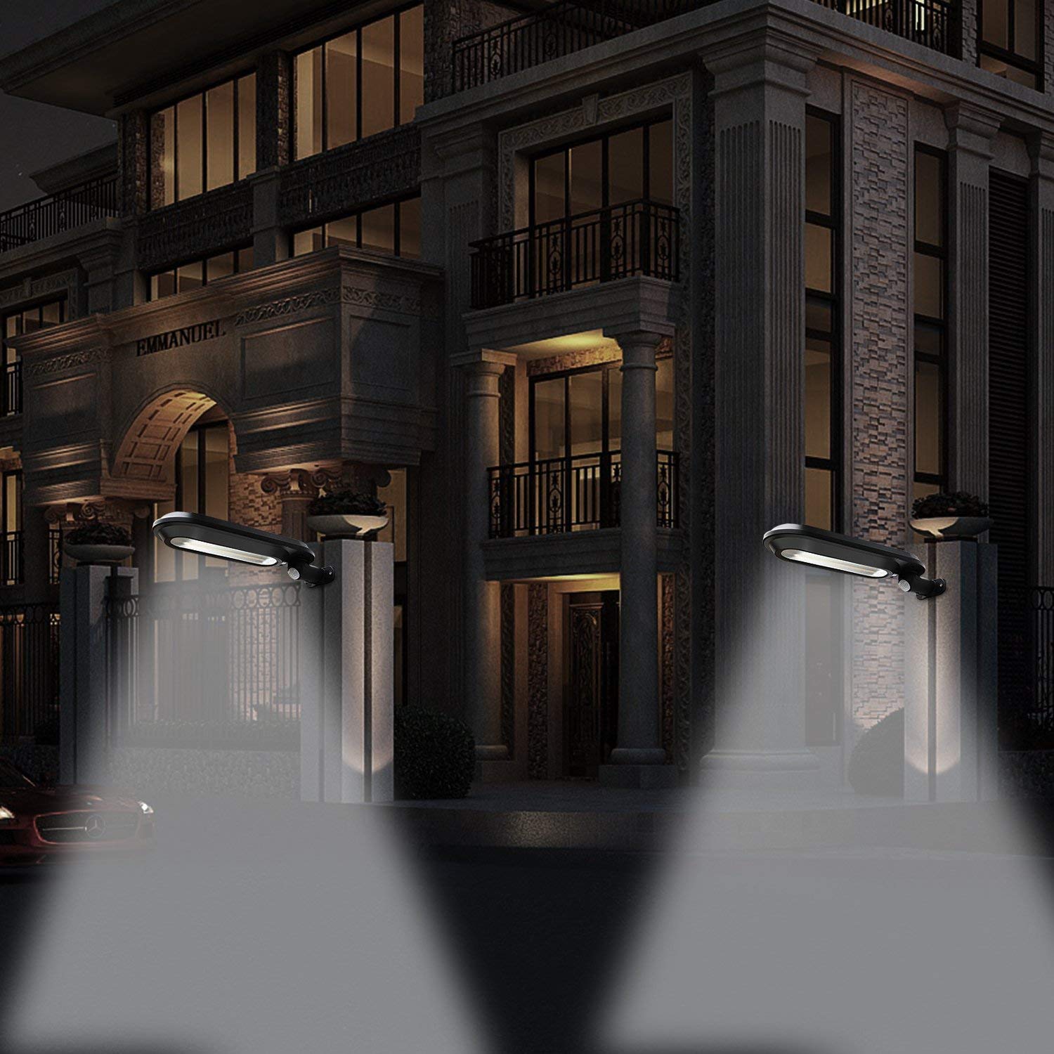 Solar vägglampa med rörelsesensor – LED utomhusbelysning för trädgård &amp; terrass