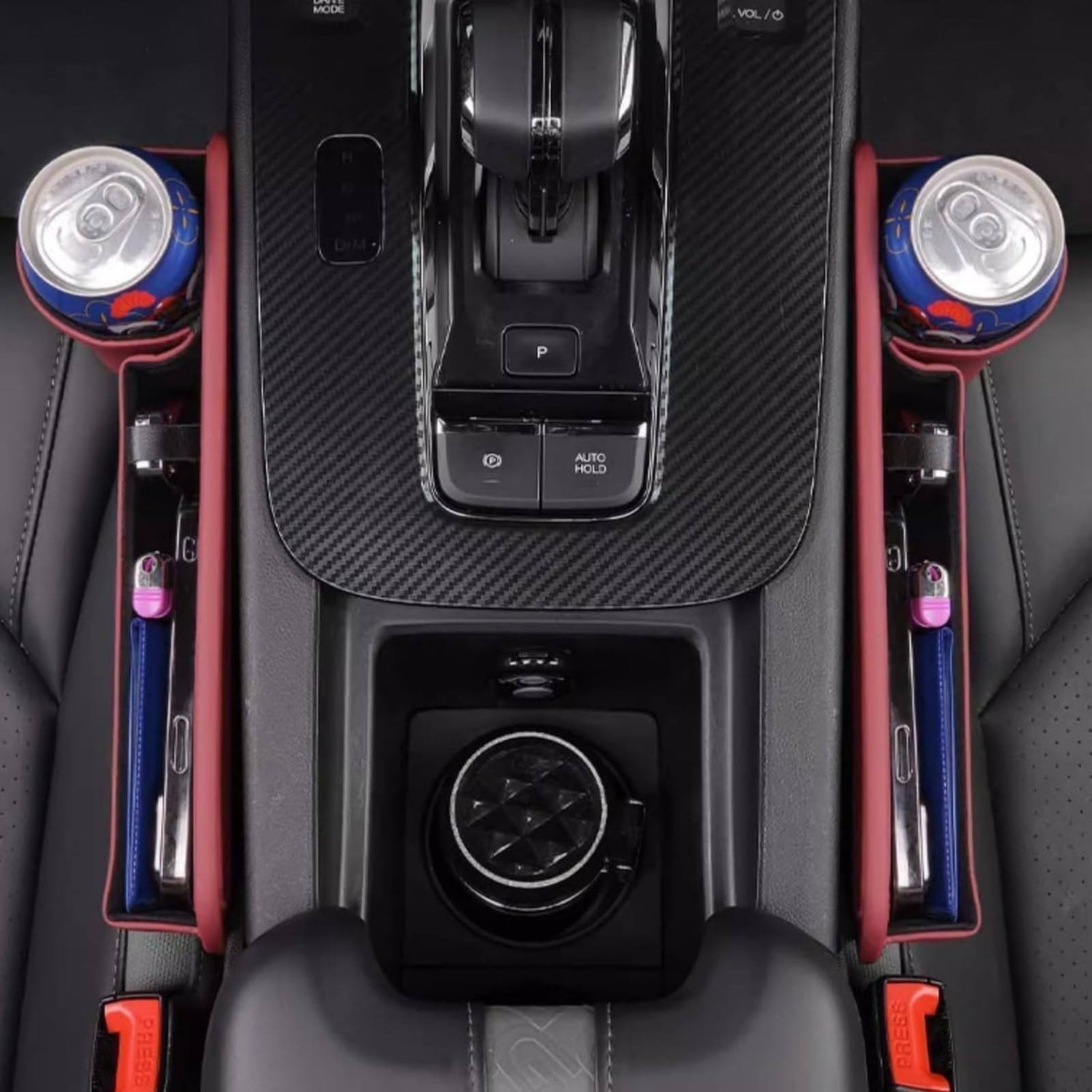 Bilstolssömsfyllare och organisatör för förare och passagerare 2-pack