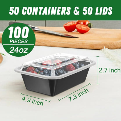 50-delat Meal-Prep-Behållarset med lock – Idealisk för måltidsförberedelse