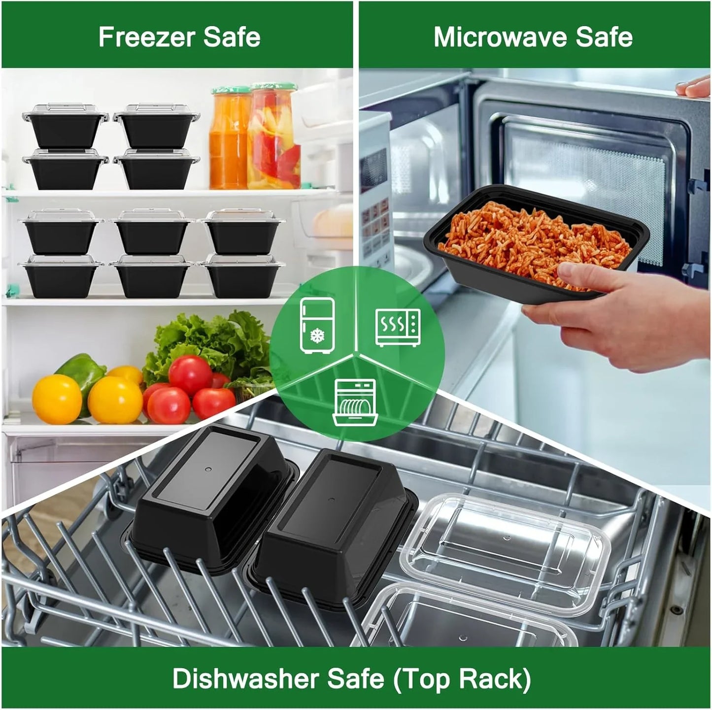 50-delat Meal-Prep-Behållarset med lock – Idealisk för måltidsförberedelse