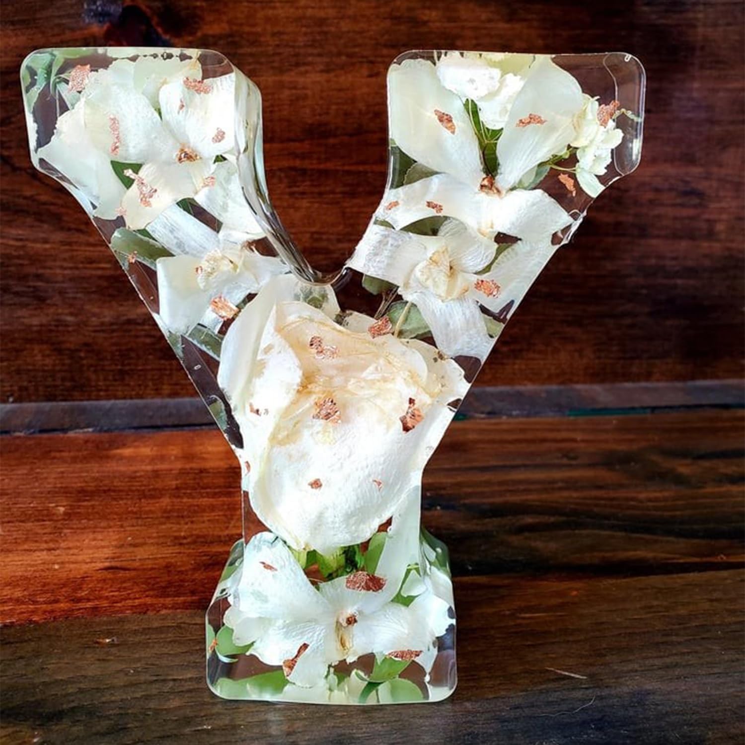 Brev Harpiks Lampa med Torkade Blommor