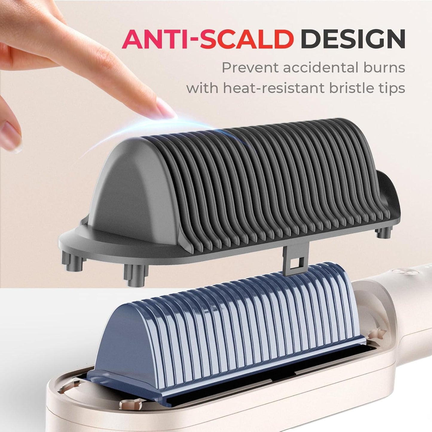 Carvallo Hårutjämningsborste Elektrisk | 5 Värmelägen | Redo på 20 Sek. | Anti-Frizz & Resesäker