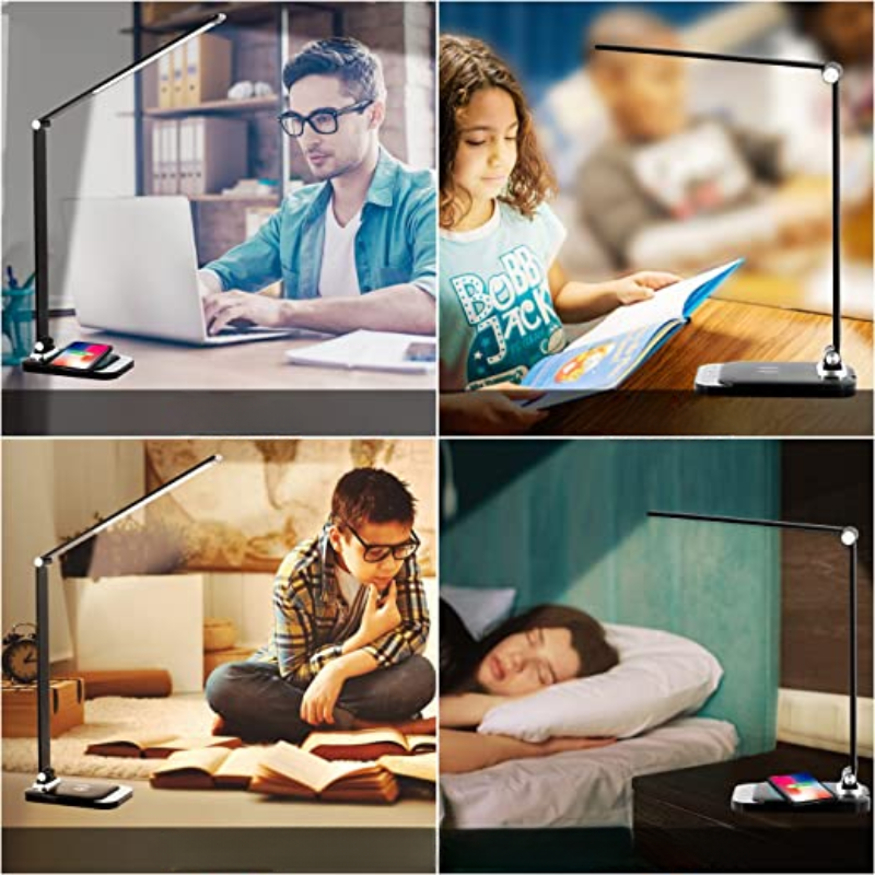 LED Skrivbordslampa - Med USB-laddningsport och dimbar funktion - Perfekt för kontor och studier