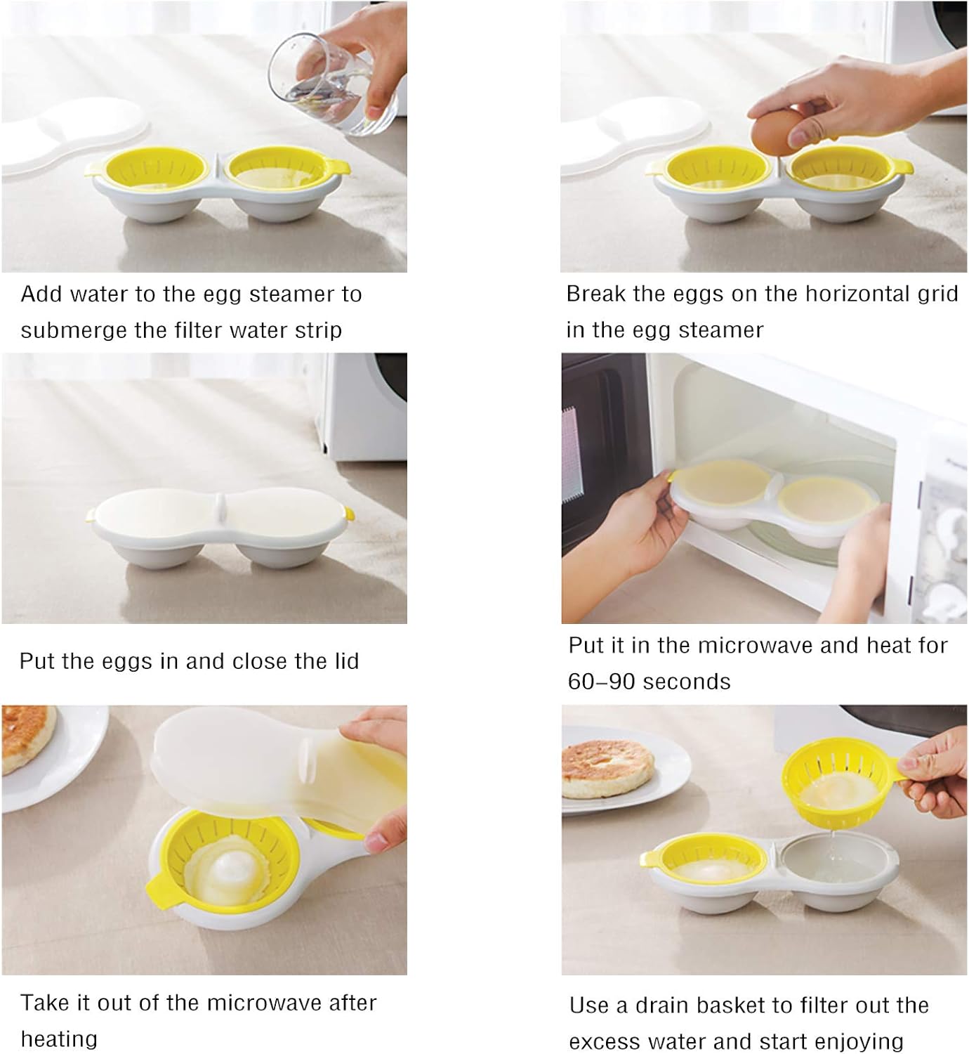 Carvallo-Egg Cooker EasyEgg Pro | Perfekta ägg på minuter | Non-stick & kompakt | För frukost utan ansträngning