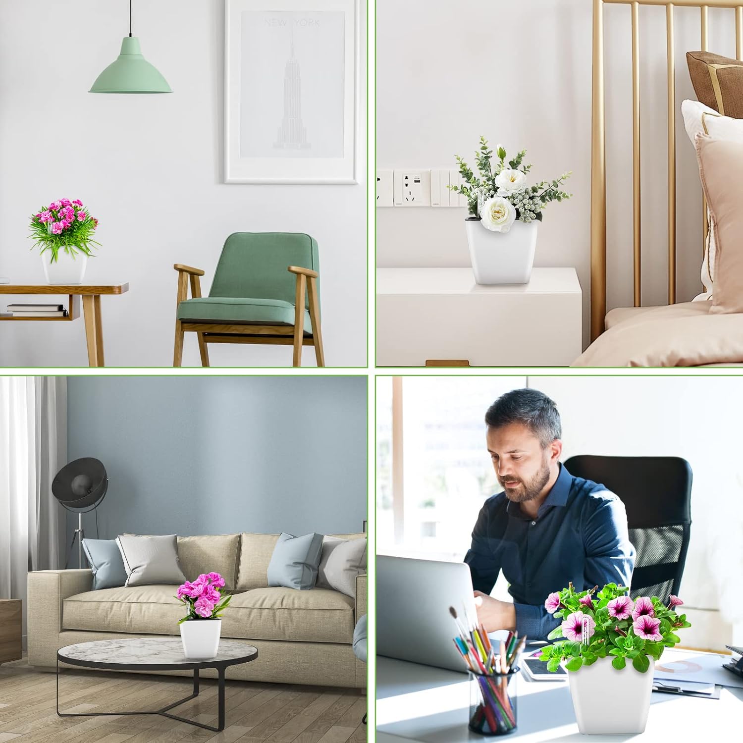 Blomkruka med bevattningssystem – Självbevattnande blomkruka för inomhus- och utomhusbruk