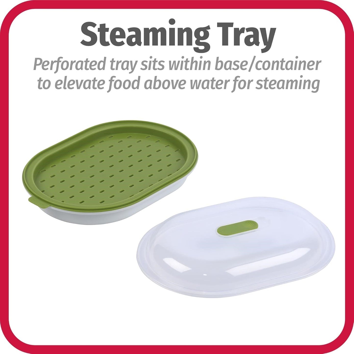 Carvallo Mikrovågs-dampkokare | Skonsam tillagning på minuter | För grönsaker & fisk | Tål diskmaskin & näringsskyddande