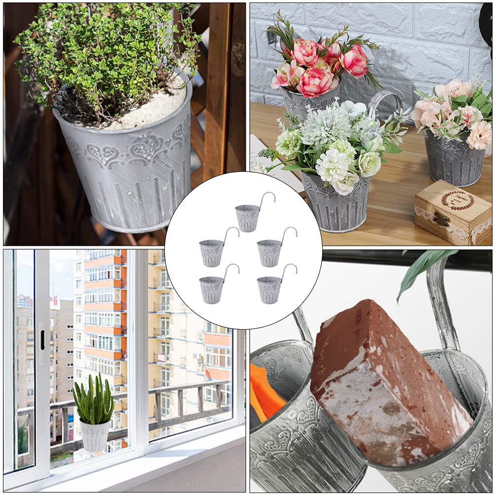 Hängande metallblomkruka i vintage design – Dekorativ blomkruka för inomhus- och utomhusbruk