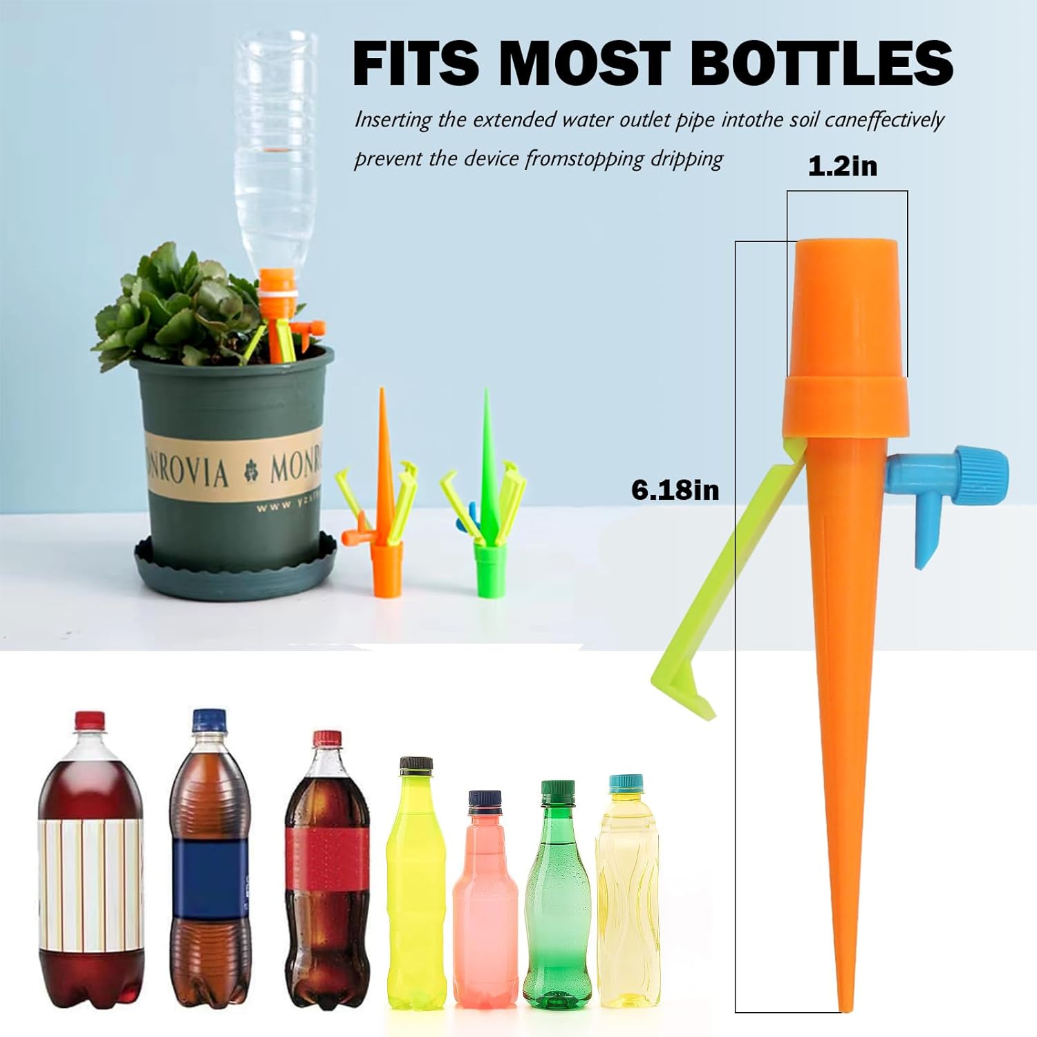 Automatisk bevattningspik för växter – Med flaskadapter