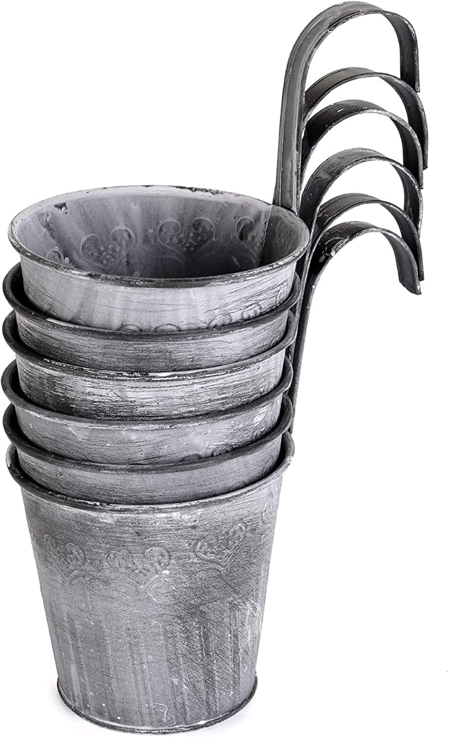 Hängande metallblomkruka i vintage design – Dekorativ blomkruka för inomhus- och utomhusbruk