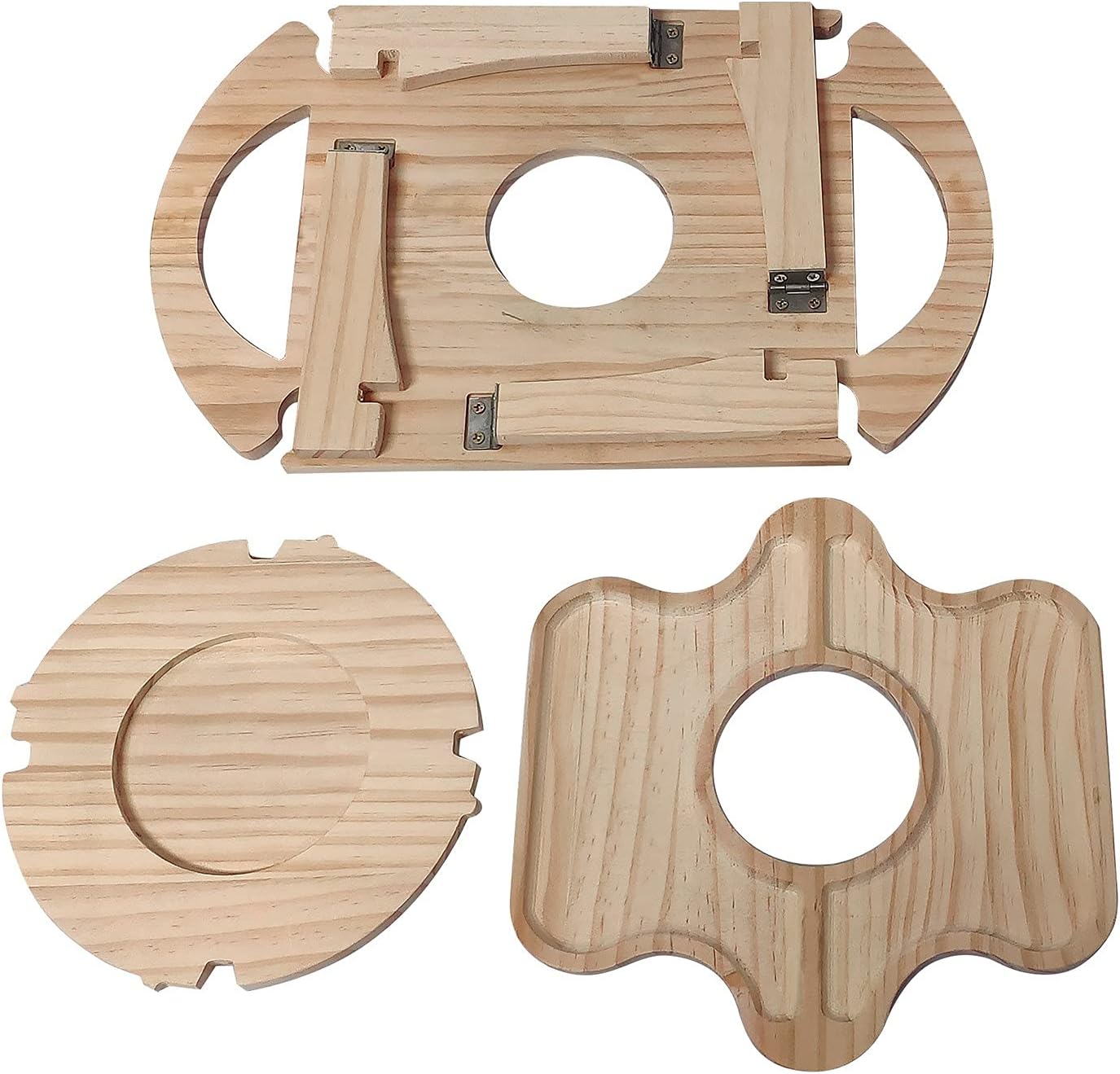 Carvallo-in-1 Utomhusbord Frulino DuoTray | Fällbar fruktskål & vinglasstativ | Av trä | Bärbar & Elegant | För picknick & trädgård