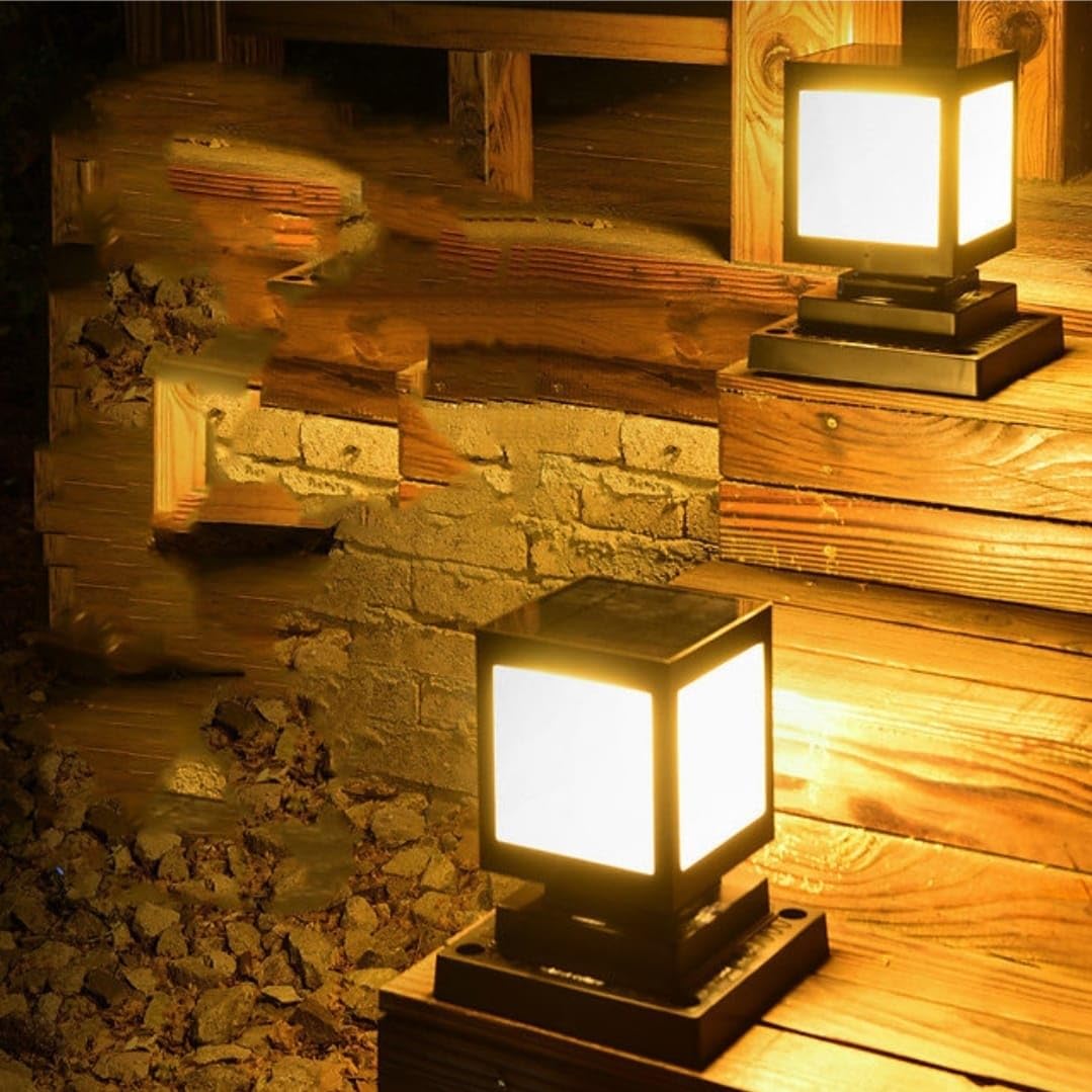 Solarlampa LED i kvadratdesign – Dekorativ utomhusbelysning för gångvägar och terrass