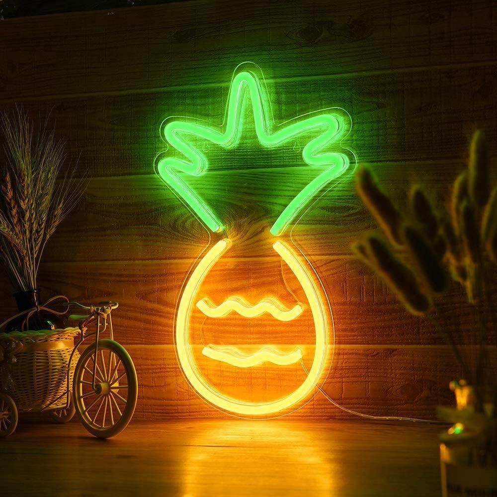 NeonGlow - Ananas vägglampa för en ljus och rolig atmosfär