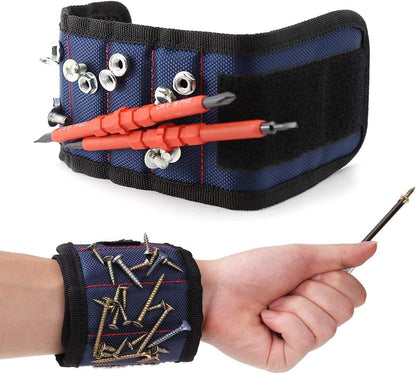 Magnetiskt verktygs-hållararmband för skruvar och spik