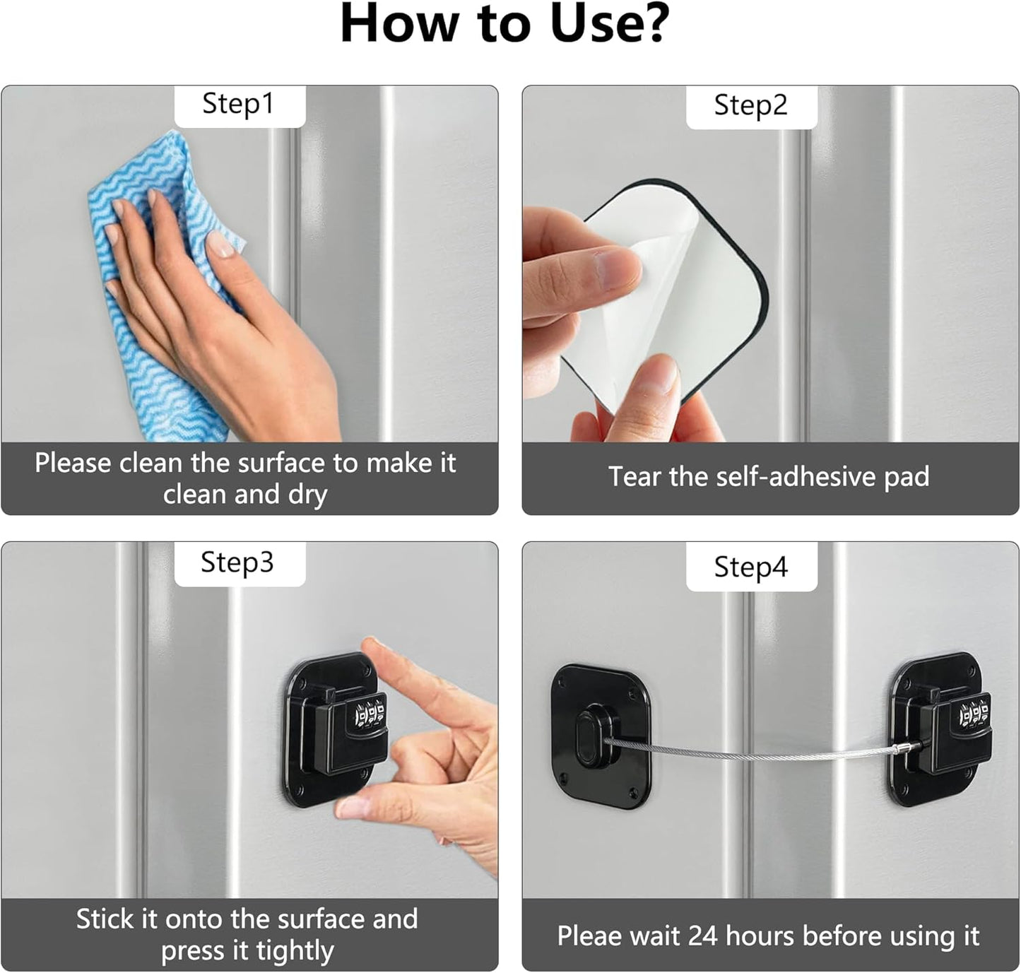 RoyaleGlow Kylskåpslås 2-pack för säker livsmedelsförvaring