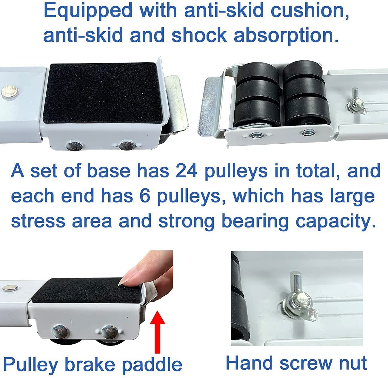 Royallure Tunga-Duty Justerbar Apparatrulle för Smidig Rörlighet och Lätt Transport - 2Pcs