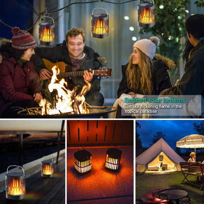 Solär LED Flamme lykta – Dekorativ utomhusbelysning för trädgård och terrass med hängmöjlighet
