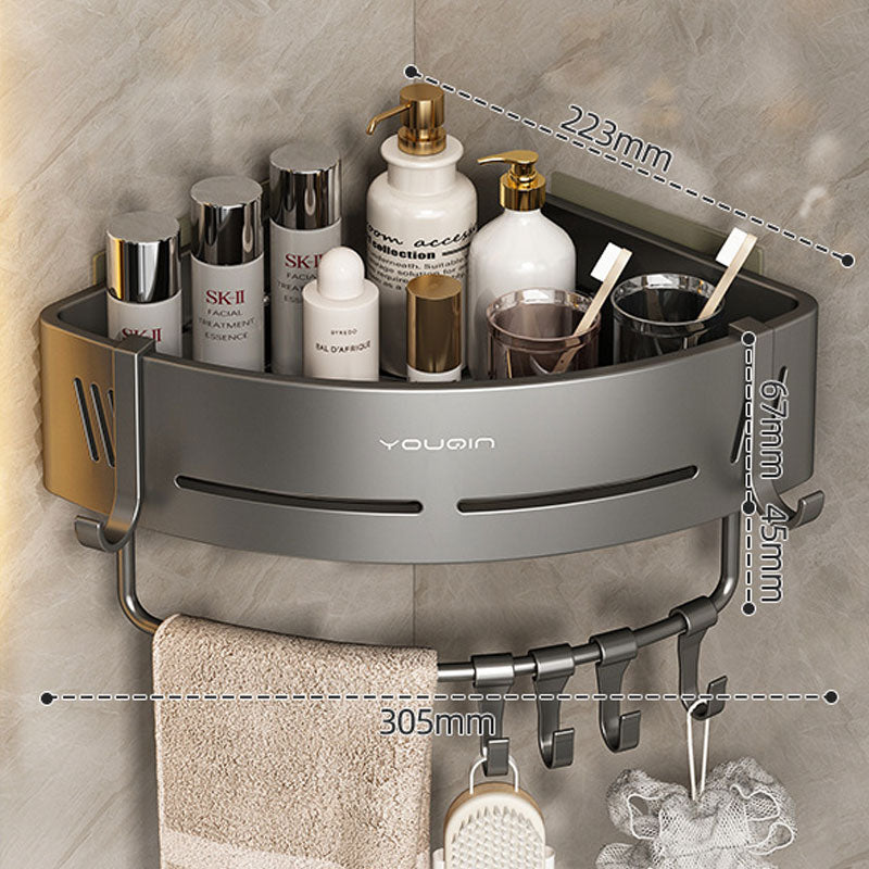 Utrymme Aluminium Ingen-Borr Badrum Hörnhylla – Snabb Dränering & Stark Belastningstålighet