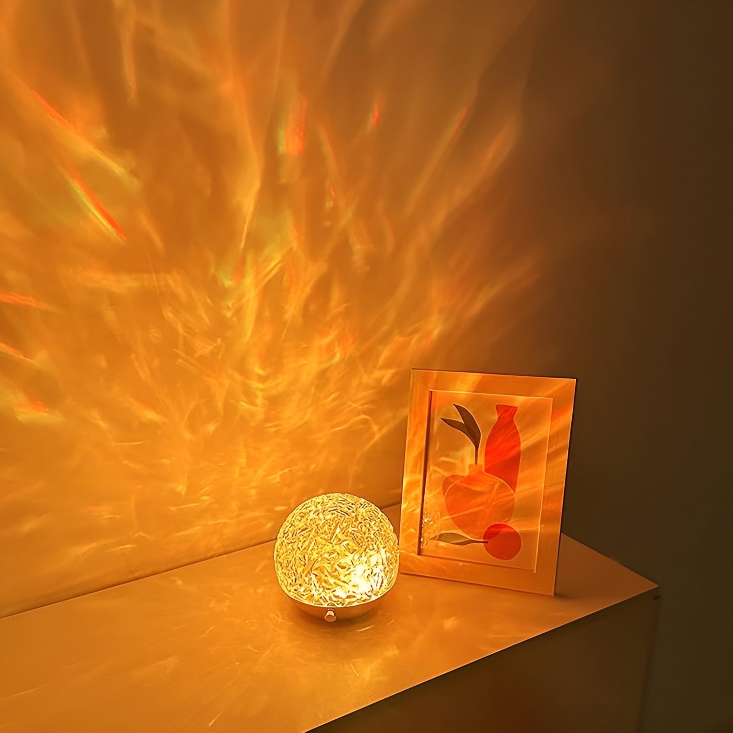 Projektionslampa med vågljus – Avkopplande stämningsbelysning för bord eller sovrum