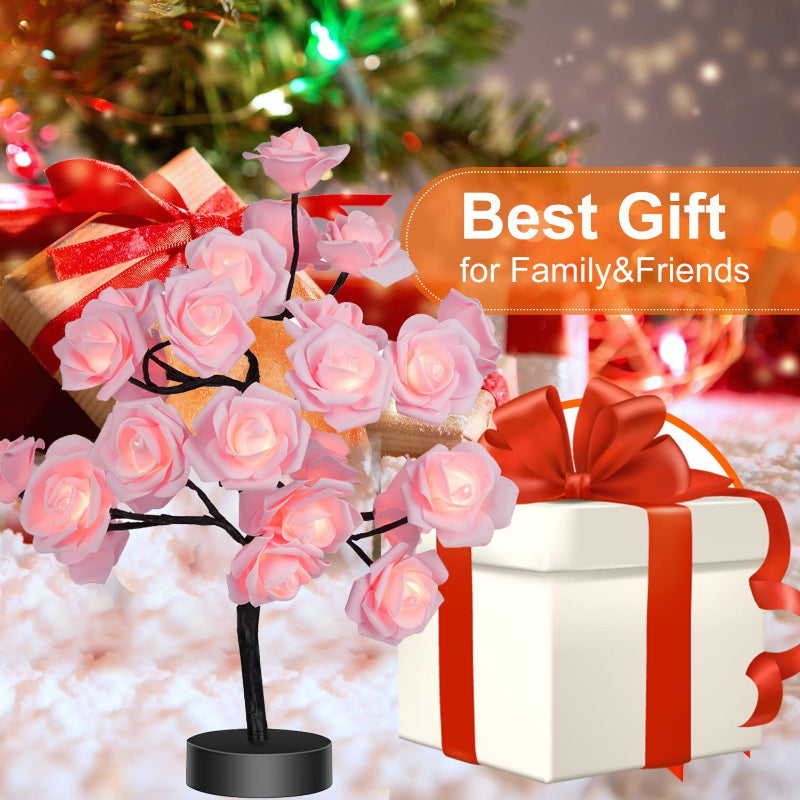 Rosablomma Bordslampa - Med Fjärrkontroll och Färgförändring - Perfekt För Festdekoration