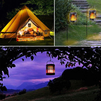 Solär LED Flamme lykta – Dekorativ utomhusbelysning för trädgård och terrass med hängmöjlighet