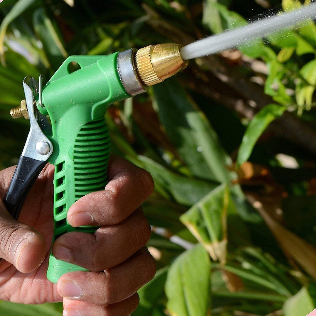 Justerbar högtryckstrålpistol för trädgårdsslang med kopparhuvud
