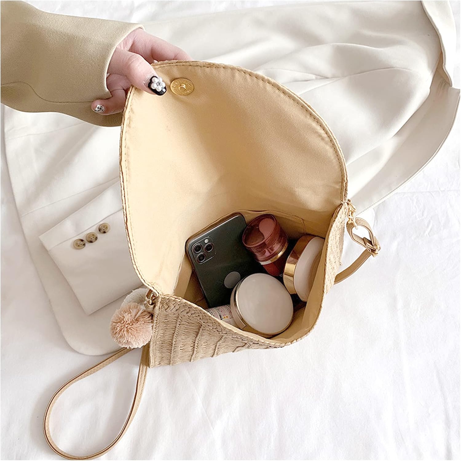 Strå Väskcrossbody Sommar Vävda Axelväska