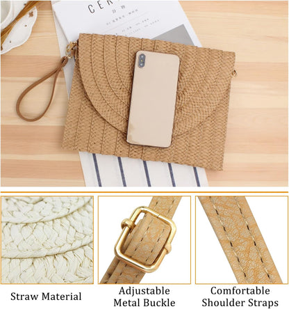 Strå Väskcrossbody Sommar Vävda Axelväska