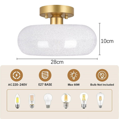 Taklampa Glas Modern Semi Flush Armatur